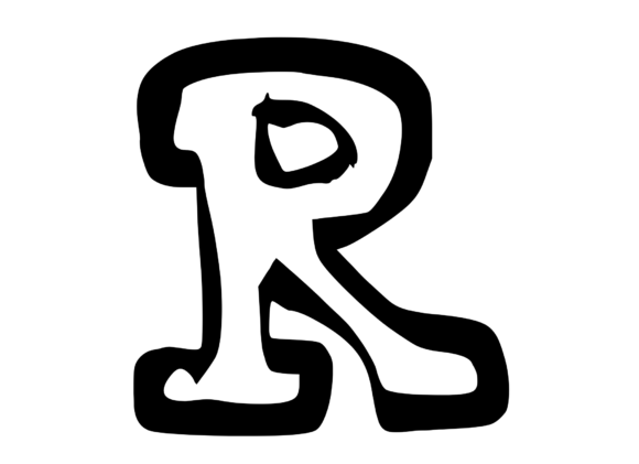 Bold Punk Hand Drawn Mono Letter R
