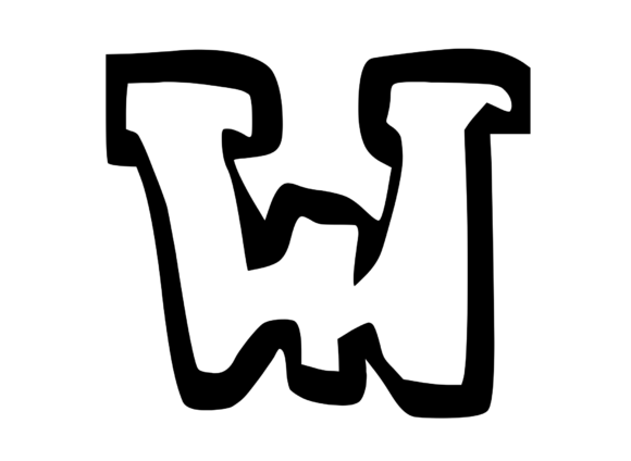 Bold Punk Hand Drawn Mono Letter W