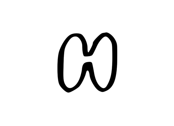 Friendly Bubble Cartoon Mono Letter SVG H