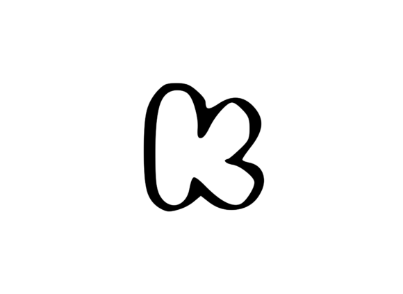 Friendly Bubble Cartoon Mono Letter SVG K Tested