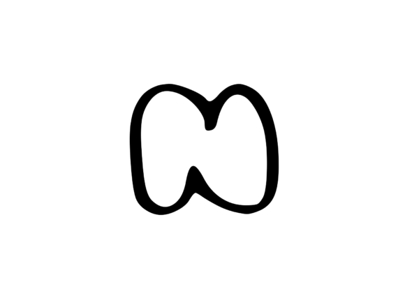 Friendly Bubble Cartoon Mono Letter SVG N
