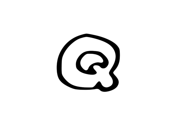 Friendly Bubble Cartoon Mono Letter SVG Q