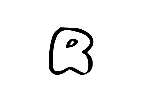 Friendly Bubble Cartoon Mono Letter SVG R