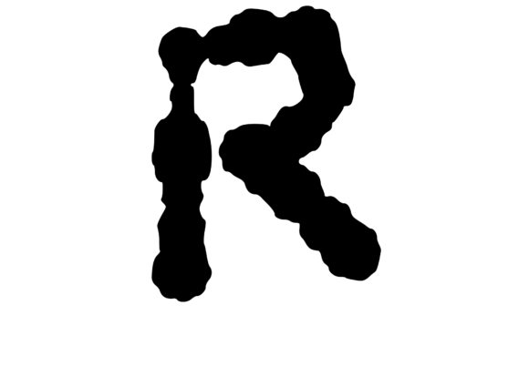 Ink Blot Stain Mono Letter R