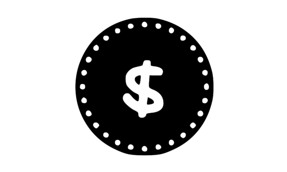 Mono Minted Gold Coin Symbol SVG