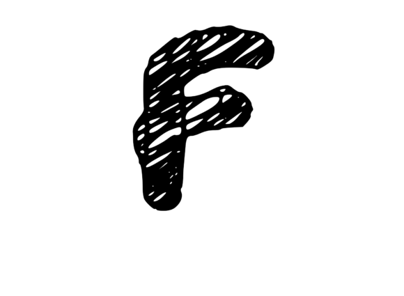 Rough and Messy Scribbled Mono Letter F