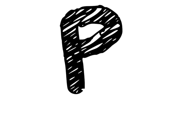 Rough and Messy Scribbled Mono Letter P