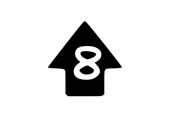 Up Arrow with Children's Playful Mono 8
